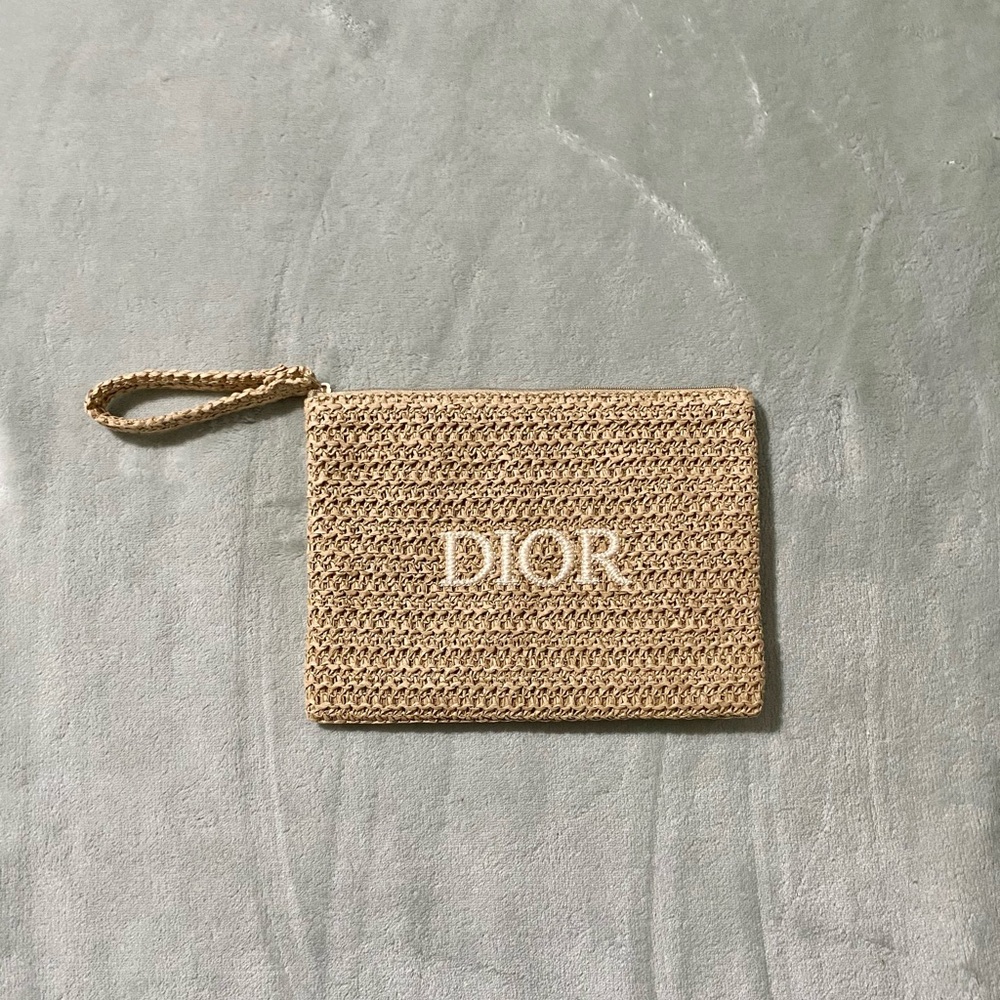 Dior Gold  zipper Woven Clutch